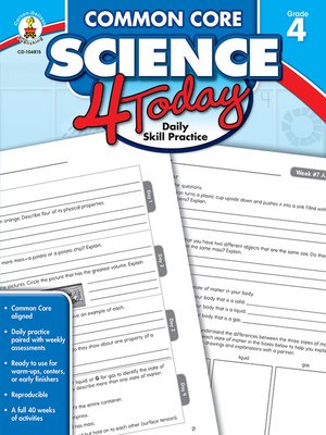 cover image of Common Core Science 4 Today, Grade 4: Daily Skill Practice